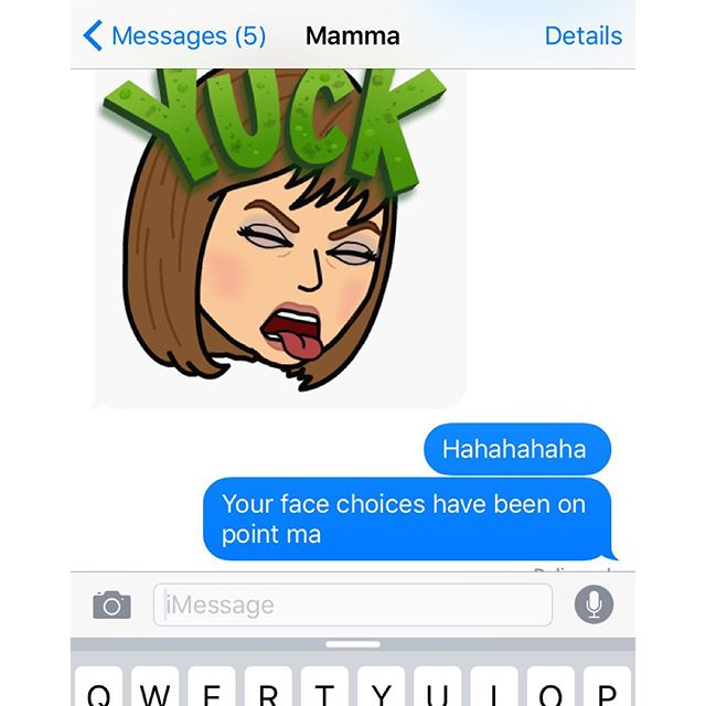 2 november: Moms just made a bit moji 😂😂😂😂 now we barely talk ... Just through bit moji 😂😂

