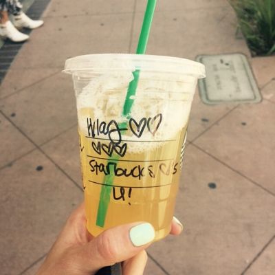 16 april: This made my day! Thank you Starbucks of north Hollywood. I love u ✌🏻️
