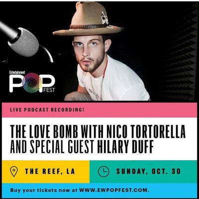 29 oktober: Talkin L❤️VE tomorrow with my favorite @nicotortorella at #ewpopfest @entertainmentweekly #thelovebomb
