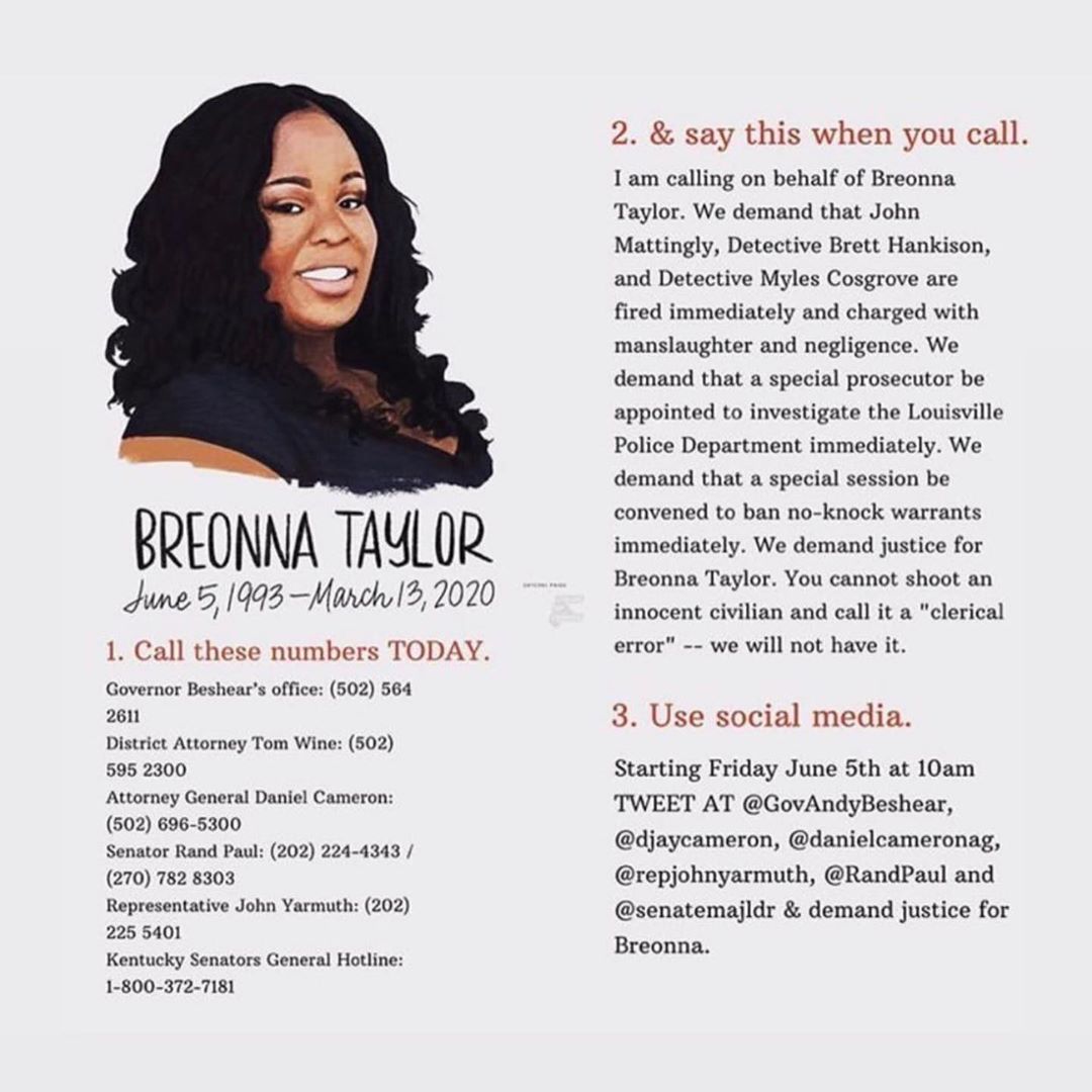 05 juni: Look at this gorgeous young woman. Gone. This story is unimaginably brutal and cruel, and heartbreaking. It makes me so sick and angry. It would be beautiful #BreonnaTaylor ‘s 27th birthday today and since she cannot celebrate we must honor her...and what better way than bringing these officers to justice for taking her life. Swipe left to help! I’m calling now!
