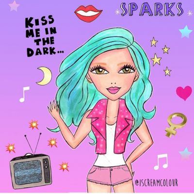 11 juni: @hannahluxdavis just showed me this! It makes me so happy! Thanks @iscreamcolour she's rad 😍 #sparks #breatheinbreatheout drops in 6 days ✌🏻️✌🏻👻
