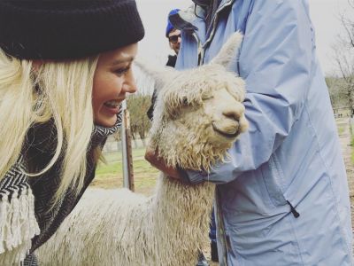 11 februari: Omg my baby Ivan. Welcome to the family! Ivan will stay on the alpaca farm with his friends until we are ready to be farm people! We get to visit when ever we like! I’m the luckiest girl. Ok. @matthewkoma serious swoon ♥️
